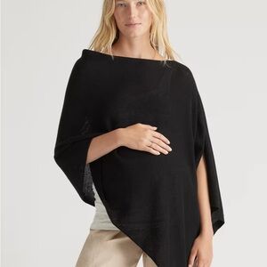 Quince Black Cotton Cashmere Nursing Shawl